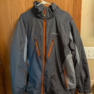 Columbia Men's Gray Jacket with Orange Accents